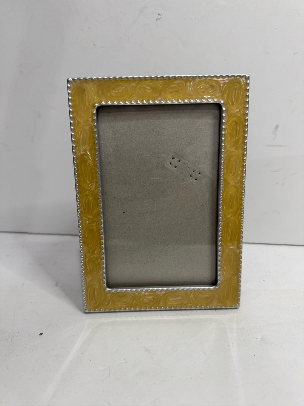 Vintage Yellow Swirl Enamel Decorative Photo Frame